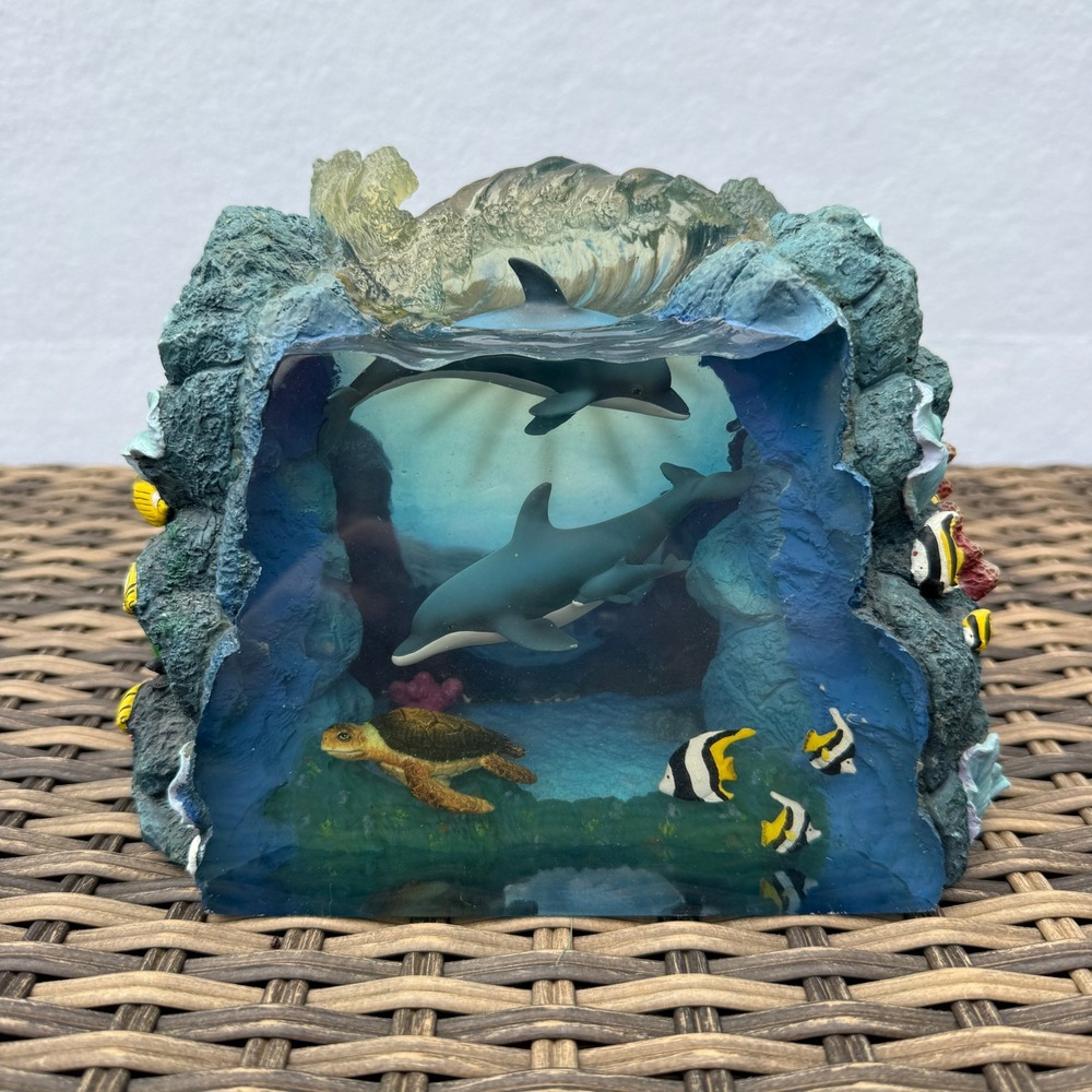 Dakin Wyland Life in the Sea Dolphin Turtle Ocean Sculpture Figurine 2000